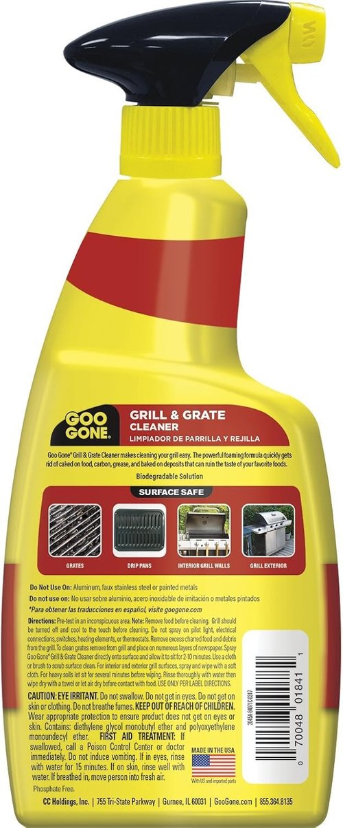 Goo Gone Grill and Grate Cleaner Spray - 24 Ounce | 2 Pack for Effortless BBQ Cleaning and Degreasing