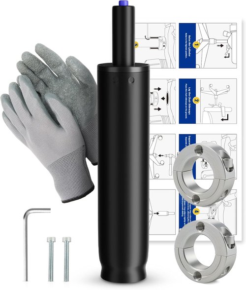 MASTERY MART Office Chair Gas Cylinder Replacement Kit - Heavy Duty Hydraulic Piston, 6" Stroke, 1000 lbs Capacity, Easy Install