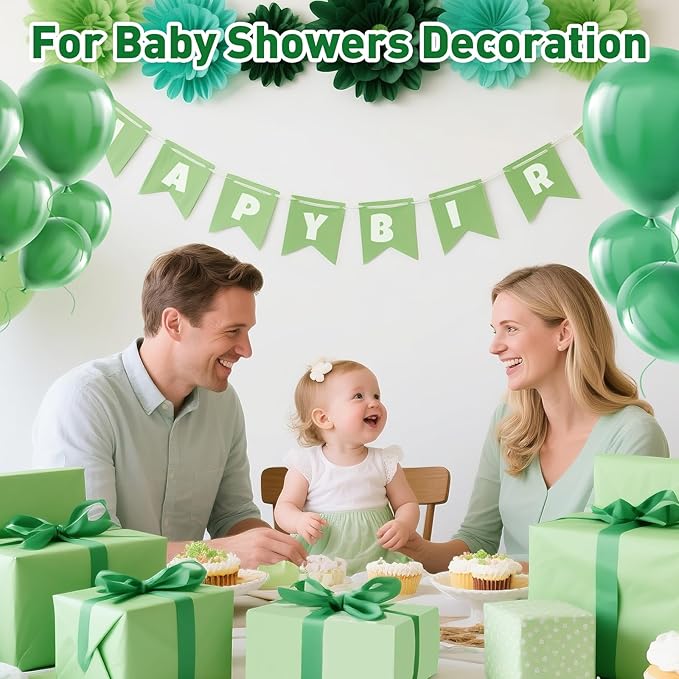 TUXIYA 200 Sheets Green Tissue Papers for Gift Bags,14 X 20Inch Mixed Green Wrapping Tissue Paper Bulk for St. Patrick’s Day,Birthday Party Flower Decoration, Colored Tissue Paper Bulk for Packaging