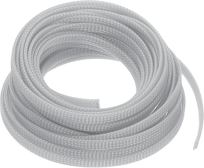 uxcell PET Expandable Sleeving 25ft 1/4" Gray Cable Management Sleeve Cord Organizer for Wrap Protect Cable