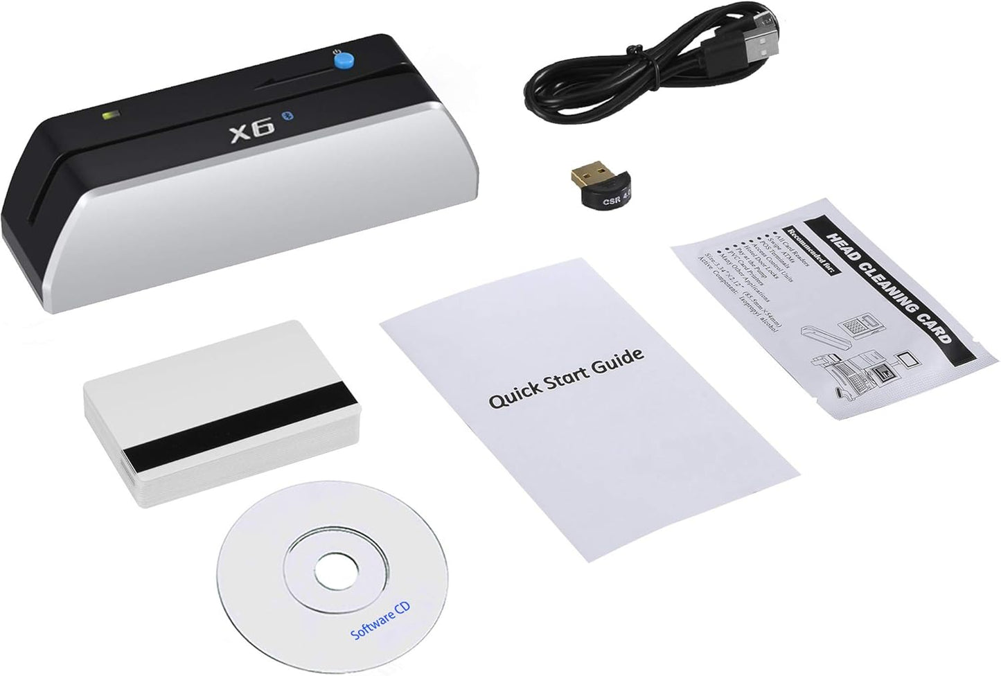 Skiennix Bluetooth USB Card Reader - Mini Portable 3 Tracks Writer & Encoder