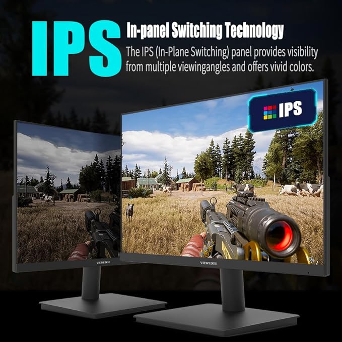 Viewedge Gaming Monitor 24 Inch FHD 144hz, IPS 1ms 1080p Computer Monitor with 110% sRGB, Bluelight Filter, HDMI & VGA Port, Support Wall Mount