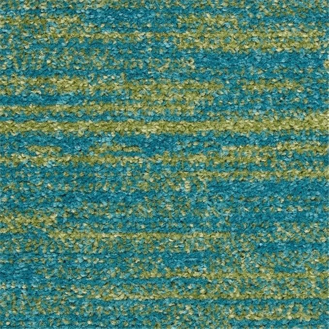 Nourison Home Essentials Blue Green 2'2" x 16' Area Rug Easy Clean, Non Shedding, Bed Room, Living Room, Dining Room, Kitchen (16' Runner)