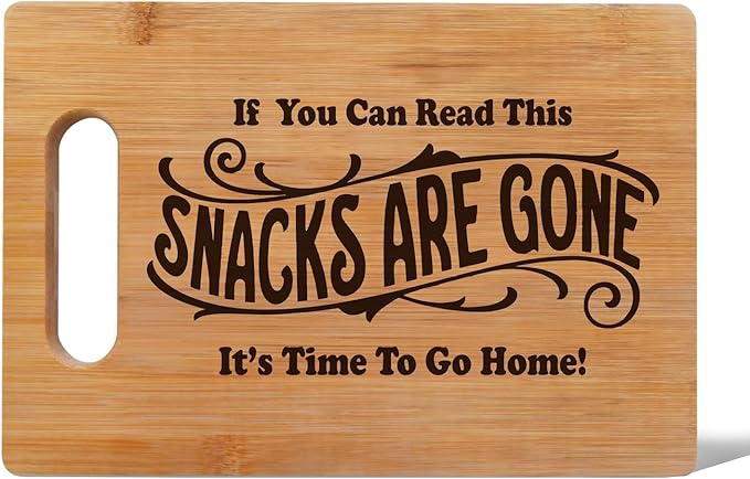Lacama Funny Kitchen Gifts for Women Men，Cute Cutting Board Appreciation Birthday Christmas Gift for Women, Sarcastic Snack Snacks Are Gone Cutting Chopping Boards for Her, Mom, Sister, Friends