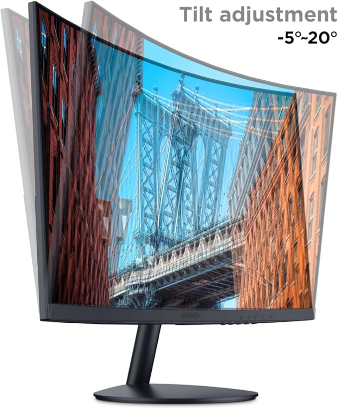 KOORUI 27 Inch Curved Monitor FHD 1080P 144Hz Gaming Office Computer Monitors, 1500R PC Screen with HDMI VGA, Eye Care TÜV Rheinland Certified, Tilt Adjustable, Black.