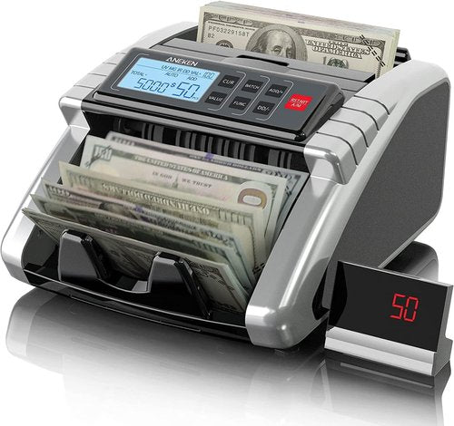 Aneken Money Counter Machine - Accurate Bill Detection with LCD Display | Value Count for Dollar & Euro