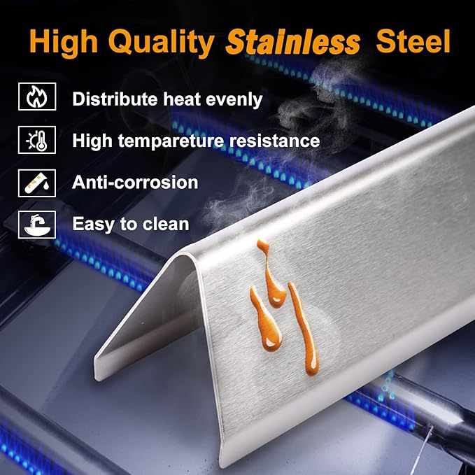 Uniflasy 7636 Stainless Steel Flavorizer Bars for Weber Spirit 300 & GS4 Spirit II 300 Series, Spirit E310 E320 E330 S310 S320 S330 with Front Control Knob 15.3" Heat Tent Replacements for Weber 7636