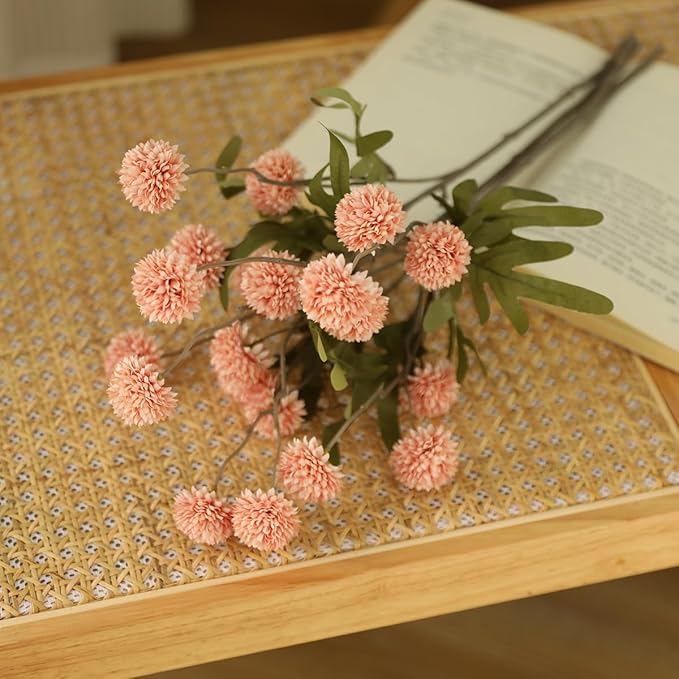 Laelfe 5pcs Dandelion Artificial Flowers Bridal Bouquet Wedding Home Party Decor