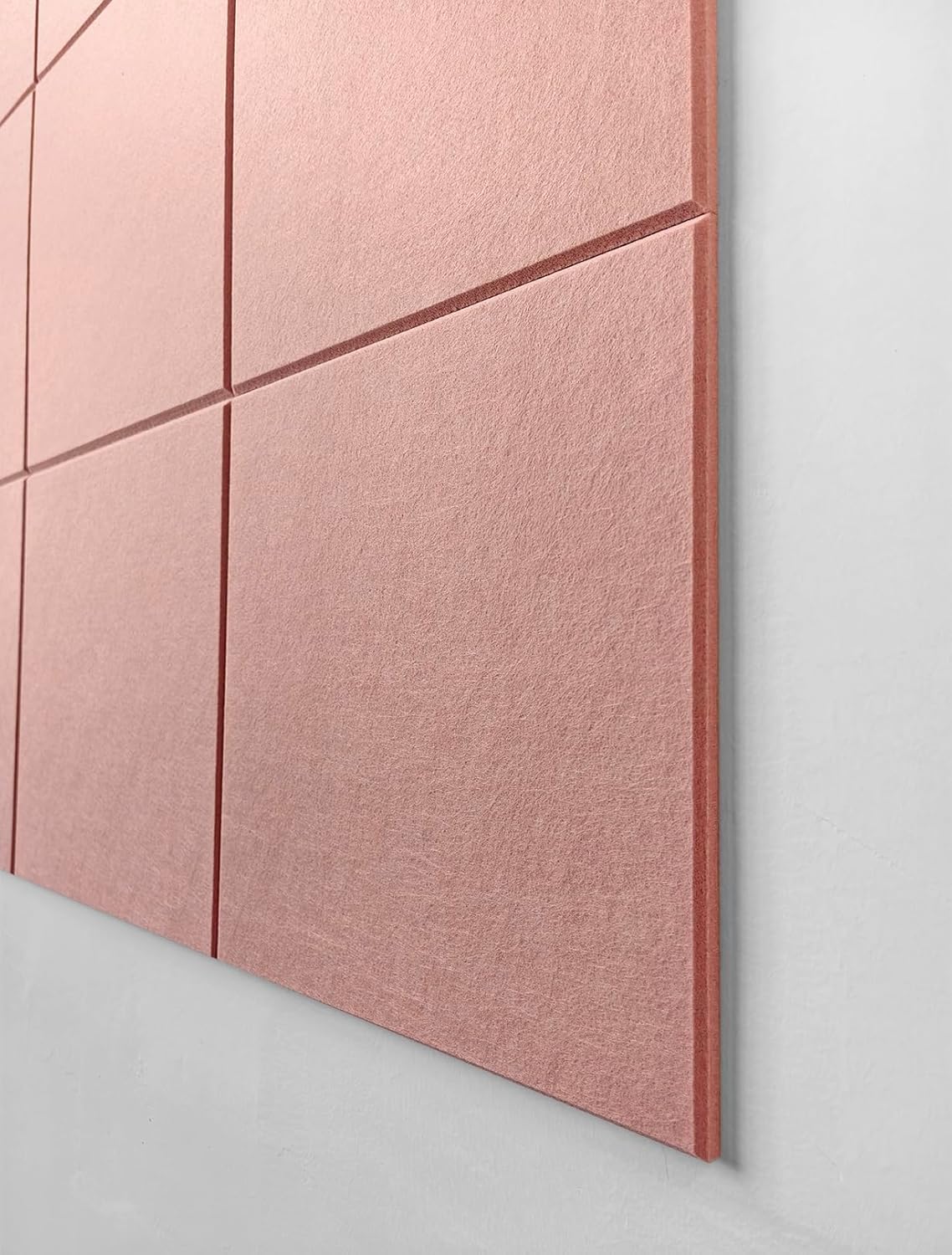 Skiennix Felt Wall Tiles - Aesthetic Bulletin Board Alternative | Large 12-Pack Pink Cork Board for Office & Home