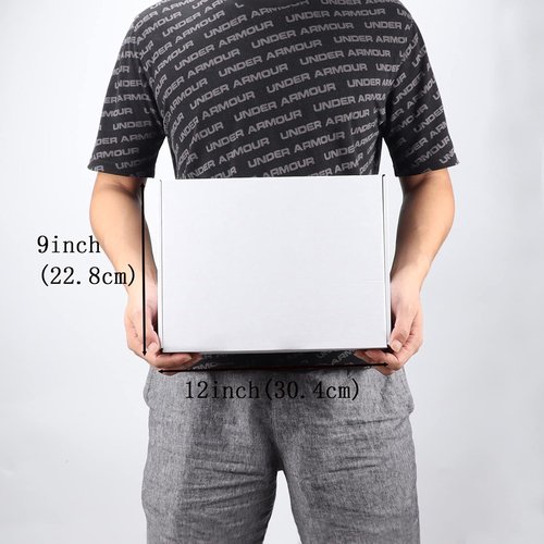 RLAVBL Shipping Boxes - 12x9x3 Inches White Corrugated Cardboard | Set of 20 Mailer Boxes for Small Business