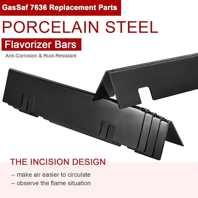 GasSaf 7636 Flavorizer Bars for Weber GS4 Spirit I & II 300 Series, 15.3" Grill Flavorizer Bars for Spirit E310 S310 E315 S315 E320 S320 Gas Grills(Up Front), Replacement PartsWeber 67046 69797 68843