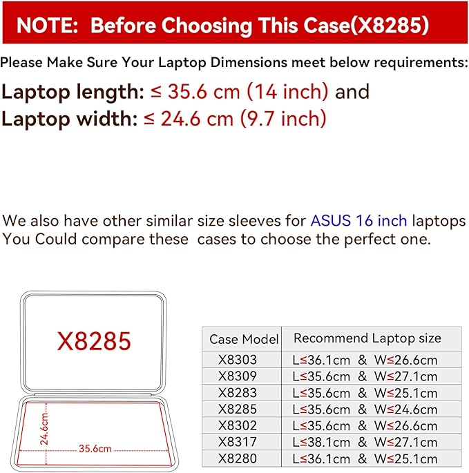 Smatree Hard EVA Protective Sleeve Compatible for 16 inch ASUS V16 V3607, for 16inch ROG Zephyrus G16 2025/2024/2023, for 15.6inch TUF Gaming A15 2024, for 16inch ROGFlow X16/Vivobook 16 Case (X8285)
