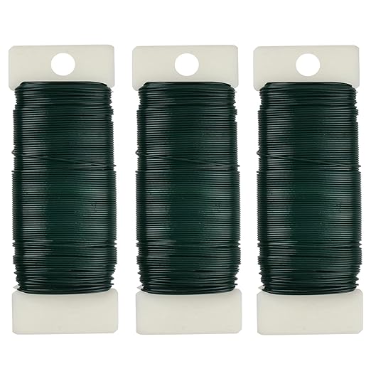 3 Pack Flexible Green Wire - 118 Yards, 22 Gauge, Paddle Wire for Crafts, Christmas Wreaths, Tree & Flower Arrangements