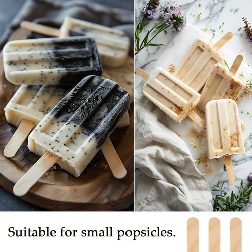 KTOJOY Craft Sticks - 200 Pcs Natural Wood Ice Cream & Popsicle Sticks | 4.5 Inch Length for DIY Crafts