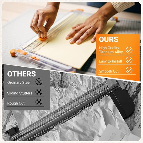 Fiskars TripleTrack Blade Replacement - Titanium Blades for SureCut & Precision Paper Trimmer | 2 Pack