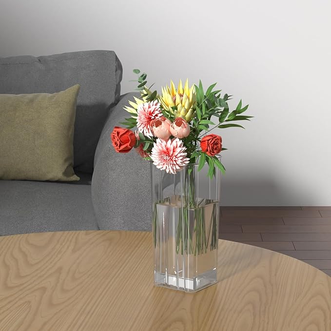 Rosebloom Clear Plastic Vases, Acrylic Flower Vase for Desktop Decoration, 6 Packs