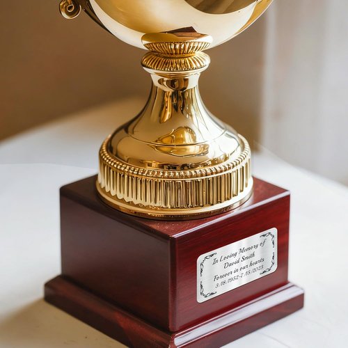 Engraved Name Plates for Urns - Custom Brass Plaque | 2" x 4" Personalized Trophy Plate - Gold