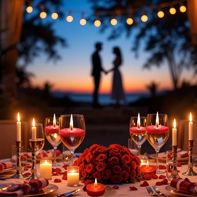 3 inch Floating Candles 36 Packs Red Floating Candle for Centerpieces 8-9 Hours Floating Candles 3” Water Candles for Cylinder Vases, Pool, Wedding, Christmas, Party