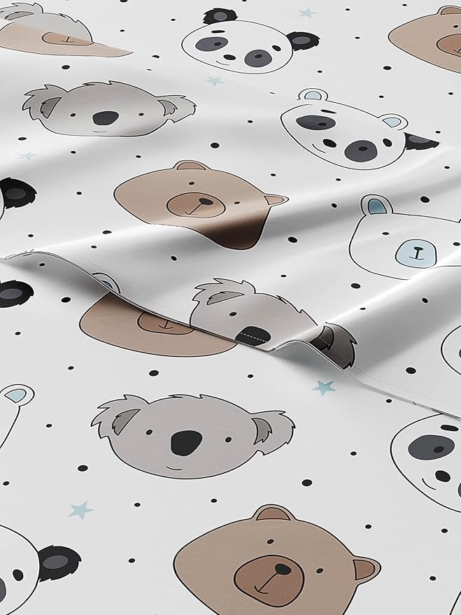 Kids Bears Full 4 Piece Sheet Set - Boys, Girls, Teens, Toddler - Easy Fit, Deep Pockets - Breathable, Hotel Quality Bedding Sheets - Machine Washable - Wrinkle Free - Cute, Cozy & Soft - CGK Linens