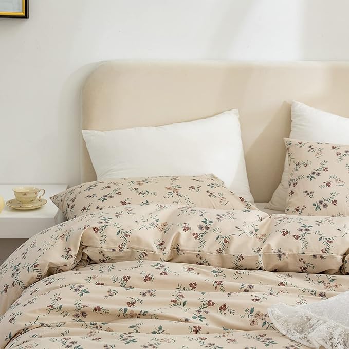 Floral Comforter Set Twin 2 Pieces Soft Chic Vintage Flowers Bedding Comforter Lightweight Garden Style Floral Botanical Flower Comforter Set for All Seasons and 1 Pillowcases (Floral, Twin)