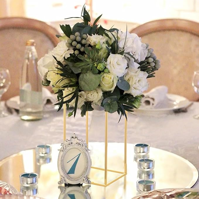 10pcs Gold Wedding Table Centerpiece,Gold Centerpiece,Metal Flower Vase for Birthday Party Event Home Decor(15.7inch)