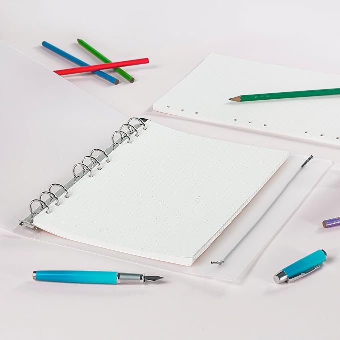 90 Sheets Planner Refill Paper, 255x180mm, 5mm Dotted Inserts Paper B5 9 Holes Binder Grid Notepaper for Filofax Bullet Journals Diary