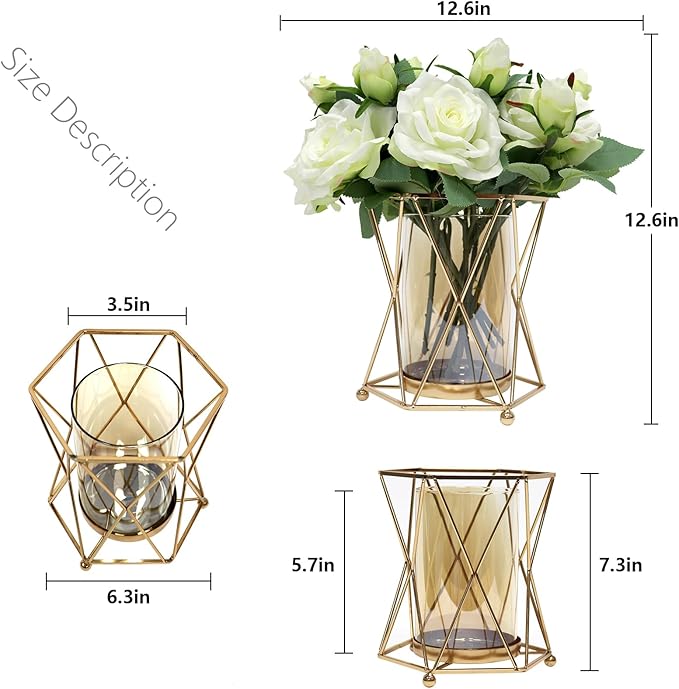Faux Flowers with Vase, Silk Roses Bouquet Artificial Flowers in Vase, Fake Flowers Floral Arrangement for Home Decor Indoor, Table Centerpieces Flowers Decoration for Farmhouse (White)