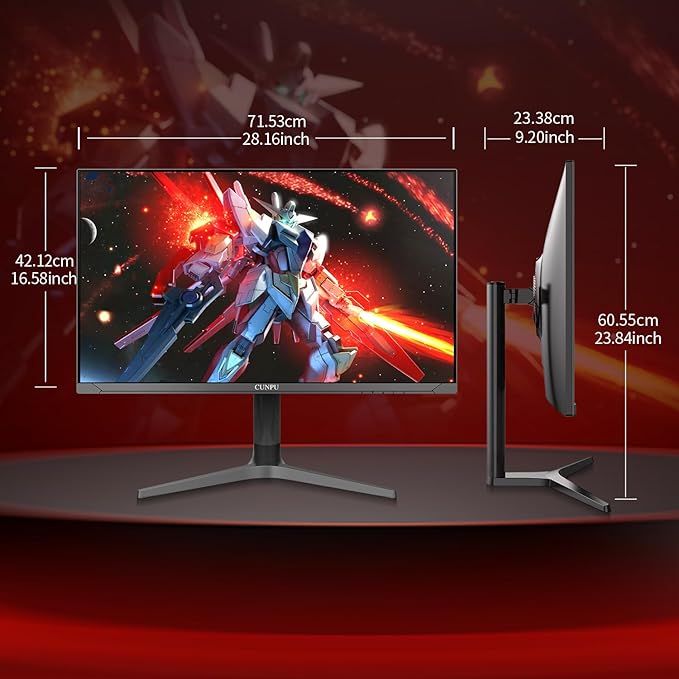 32 Inch 4k Gaming Monitor, 144Hz UHD Fast IPS Panel, 1ms GTG, sRGB 120%,10 Bit, Gsync & FreeSync, Support Xbox PS5 4k 120Hz VRR ALLM, HDMI 2.1,DP 1.4, Height/Vertical Adjustment