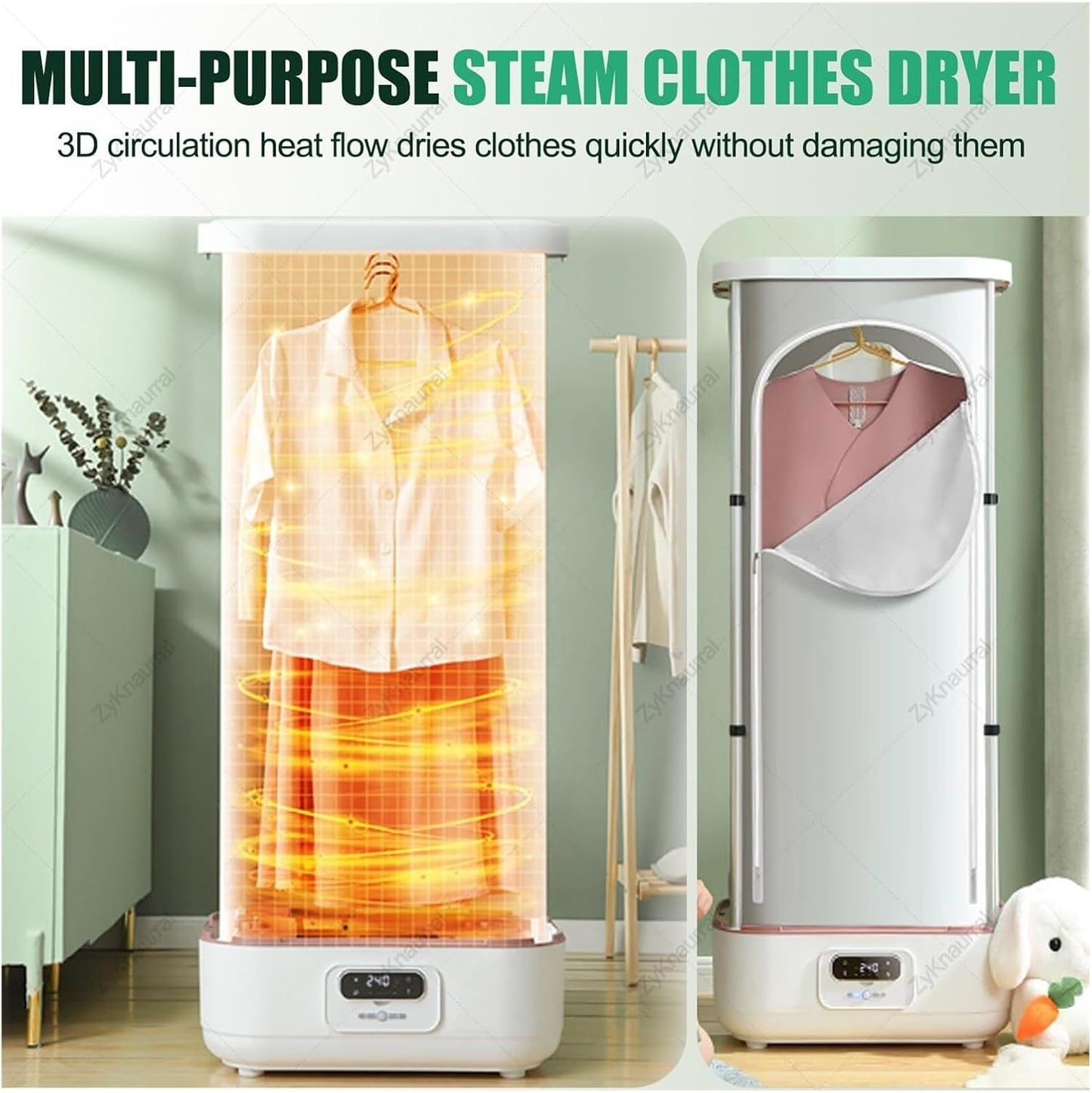 Skiennix Automatic Ironing Machine - Portable Steam Clothes Folding & Wrinkle Removal with Remote Control