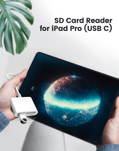 Oyuiasle USB-C SD Card Reader - Fast Memory Card Adapter for iPhone 15/16, iPad, MacBook Pro, Galaxy