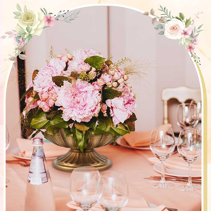 1 Pcs Metal Compote Bowl for Centerpiece Flower Holder Small Compote Vase Indoor Outdoor Flowers Fruits Plant for Christmas Wedding Home Party Decoration (Medium,Gold Bronze)