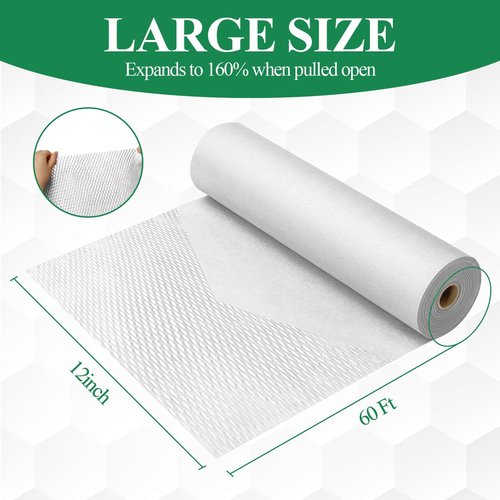 Honeycomb Packing Paper | 12" x 200' Eco-Friendly Cushioning Wrap for Moving & Shipping - White
