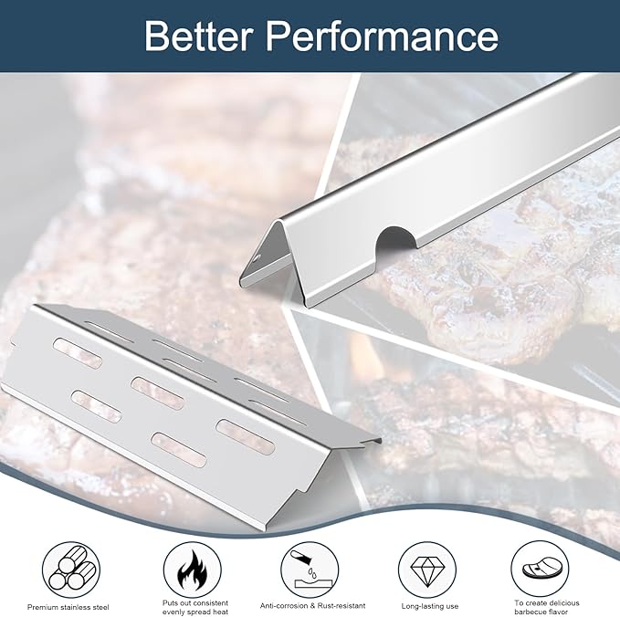 Flavorizer Bars and Heat Deflectors for Weber Genesis II E-410, S-410, LX E-440, S-440 (304 Stainless Steel, 66030 * 7+ES/410 * 4)