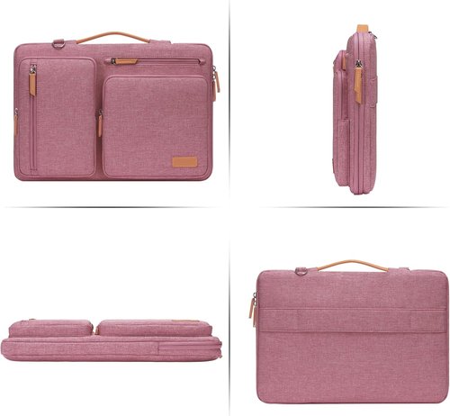 MOSISO 360 Protective Laptop Shoulder Bag - Fits 15-15.6 Inch MacBook Pro & More | Dusty Rose Color