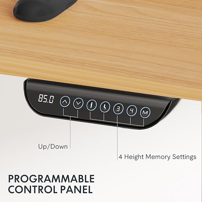 FLEXISPOT E6 MAX Dual Motor 3 Stages Standing Desk 60x24 Inch Whole-Piece Board Electric Height Adjustable Stand Up Desk 150KG Load Capacity(White Frame + Maple Desktop)