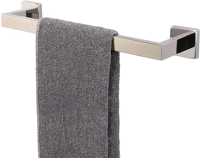 TocTen Bath Towel Rack - Square Base Thicken SUS304 Stainless Steel Towel Bar for Bathroom, Bathroom Accessories Towel Rod Heavy Duty Wall Mounted Towel Holder. (Chrome, 16)