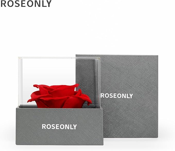 Preserved Rose Romantic Gifts for Wife Female Womens Real Red Roses Flowers for Valentine's Day Christmas Birthday Mother's Day Anniversary (Mini)