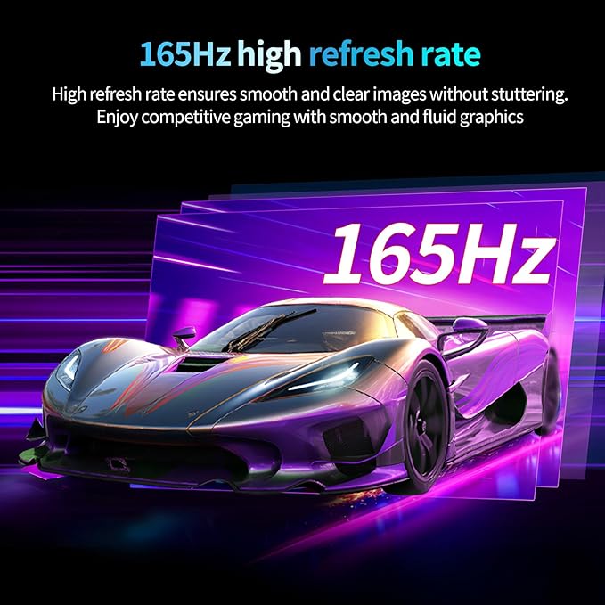 LXZ 32 Inch Curved Gaming Monitor, 165Hz 1800R QHD (2560x1440) 2K Computer Monitor with FreeSync, DP/HDMI, 122% sRGB Coverage, Wall Mountable, Eye Care for Home Office & Gaming