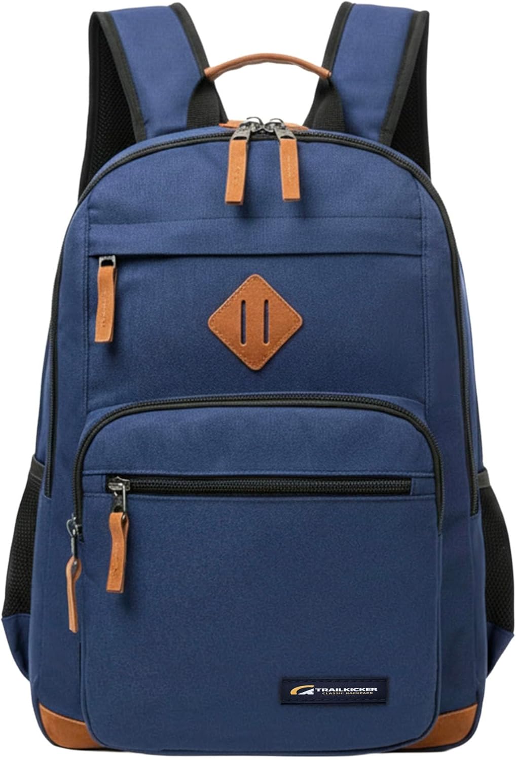 TRAILKICKER Classic Travel Backpack - Padded 17-Inch Laptop Sleeve, Multi-Pocket Design | Navy