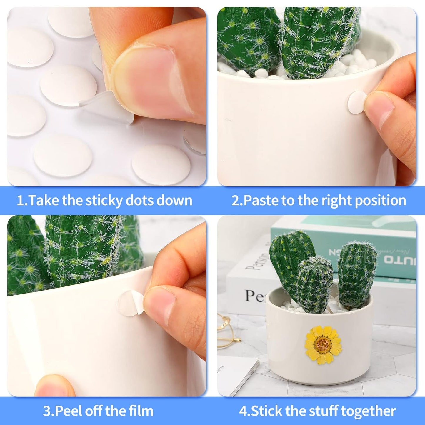 Skiennix Double-Sided Adhesive Dots - Clear Sticky Tack Tape for DIY Crafts | 1500 Pieces (10mm)