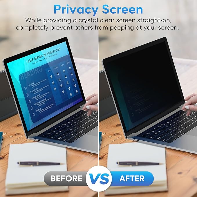Yamaya Laptop Privacy Screen 15.6 Inch, Removable 16:9 Aspect Privacy Filter Screen Protector for 15.6 Inch Laptop, Privacy Screen Anti Peeping