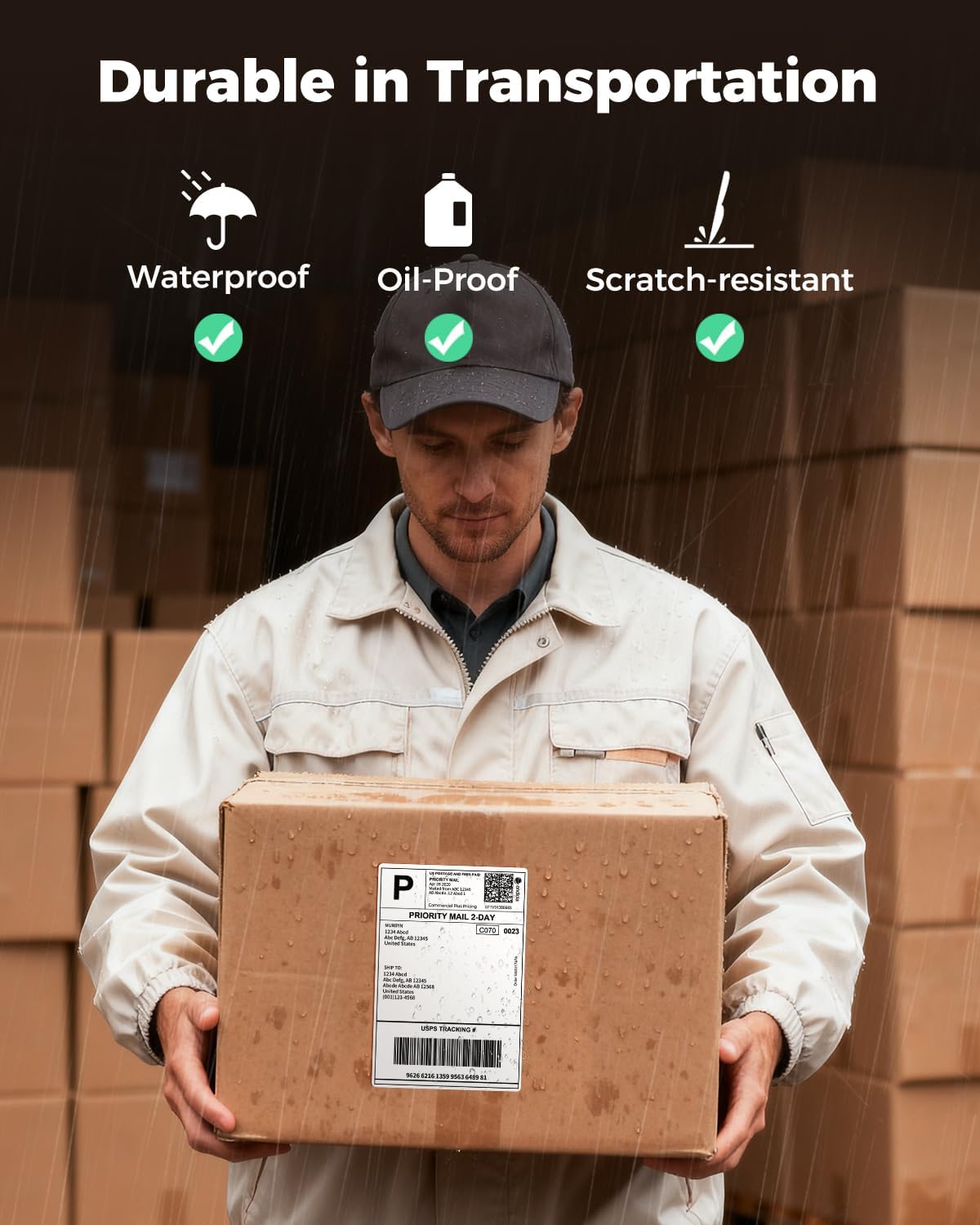 SVANTTO 4x6 Thermal Labels - Strong Adhesive Perforated Shipping Labels | 500 Pcs for Mailing