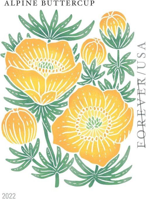 Mountain Flora Flower Forever Postage Stamps - Celebrate Beauty with 100 Stamps in a Roll