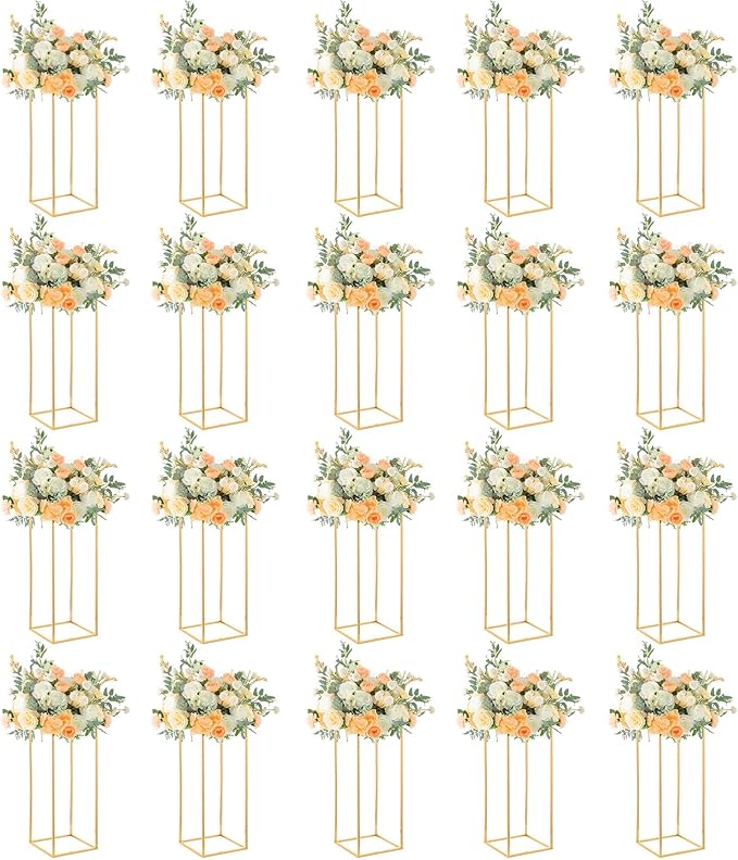 20pcs Gold Wedding Flower Stand,23.6inch Wedding Table Centerpieces,Gold Centerpiece for Birthday Party Event Table Decoration