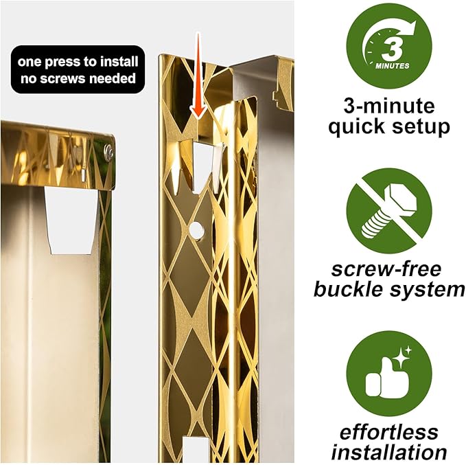 Luxury Stainless Steel Golden Taper Tall Planter Box Set of 2 with Mirror Etching No Coating 24”H Top 11” Bottom 8”,Decrative Pot Indoor, Modern Décor for Home,Office,Tall Plants,Trees,Flowers