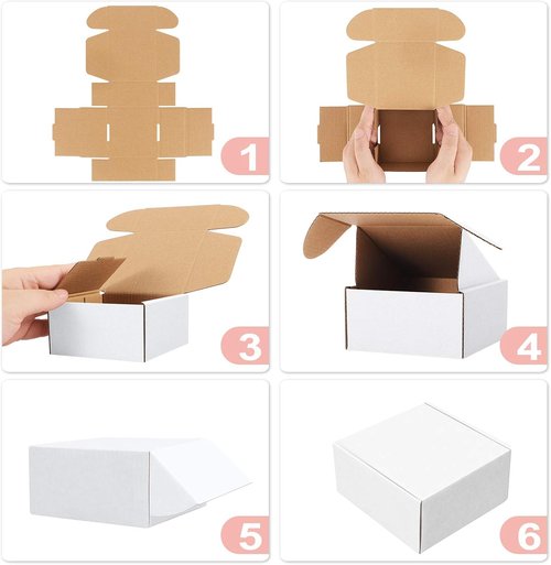 Eupako Shipping Boxes - Small 9x6x2 Corrugated Cardboard - 25 Pack White Mailing Boxes for Small Business