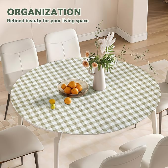 Drawer Liner and Shelf Liner for Kitchen Cabinet Liner Non-Adhesive Non-Slip Shelf Paper, Thick Strong Grip Waterproof Easy to Clean for Shelves, Cupboard, Desks, Green Plaid Pattern, 23.6 in x 30 FT