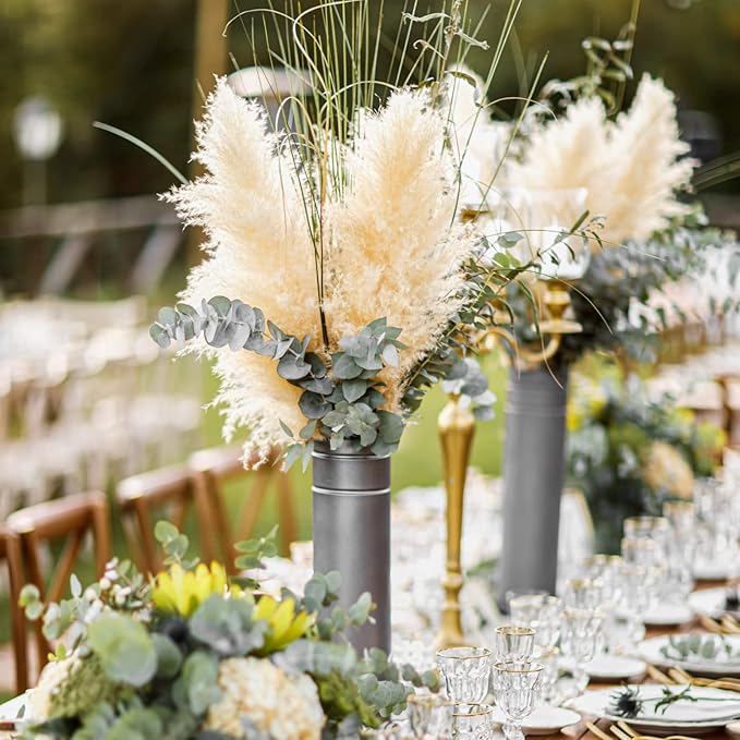 40-Inch Cream Pampas Grass Decor Tall 10-Pcs XXL Size Natural Boho Plants Decor Wedding Flowers