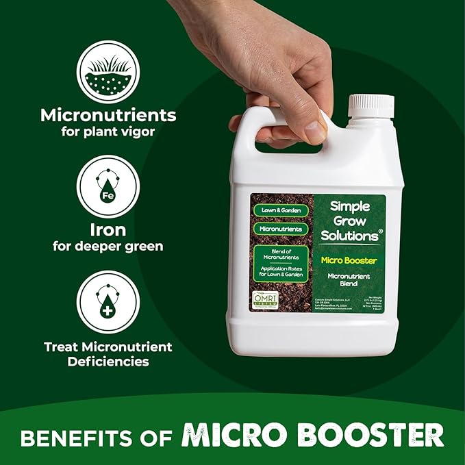 Organic Micronutrient Booster- Complete Plant & Turf Nutrients- Simple Grow Solutions- Garden & Lawn Fertilizer- Grower, Gardener- Liquid Food for Grass, Tomatoes, Flowers, Vegetables (32 Ounce)