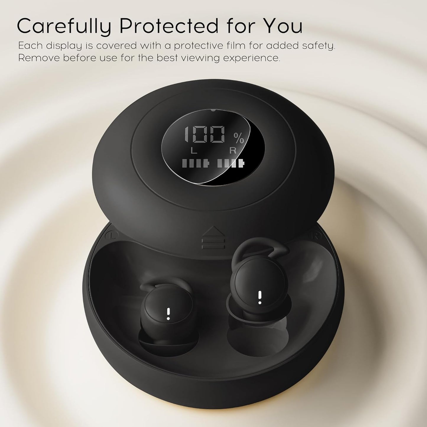 Sunvito Sleep Earbuds - Bluetooth 6.0 Noise-Blocking Headphones for Side Sleepers | Mini Invisible Design (Black)